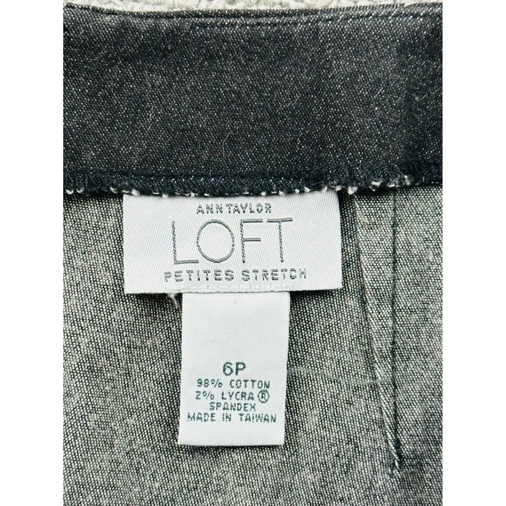 Y2K Ann Taylor LOFT Skirt Women 6P Black Mini Pencil Stretch Denim Workwear‎